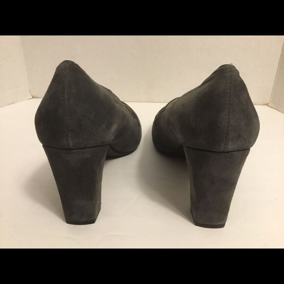 adrienne vittadini suede gray heels pezant Sz 9.5M - Picture 4 of 8
